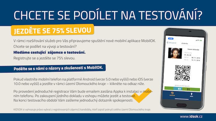 Ilustrační foto - Chcete se podílet na testování? Jezděte se 75% slevou - IDSOK 1