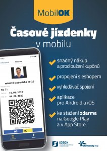 Ilustrační foto - MobilOK – časové jízdenky v nové mobilní aplikaci - IDSOK 6