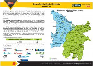 Leták - Jednodenní oblastní jízdenka JESENÍKY 2020